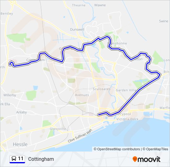 11 bus Line Map