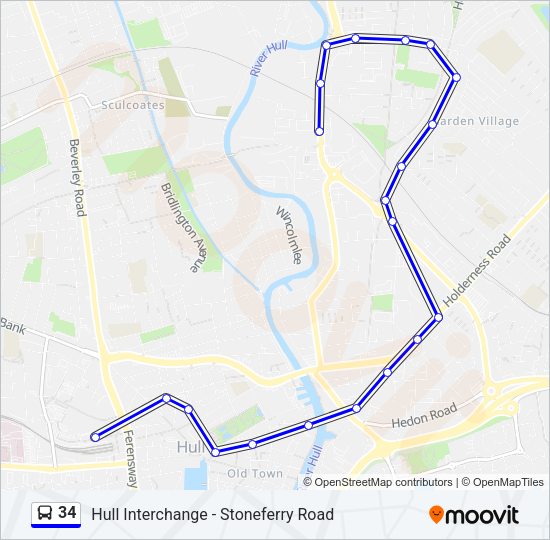 34 Bus Line Map