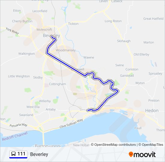 111 Bus Line Map