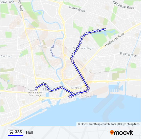 33S Bus Line Map