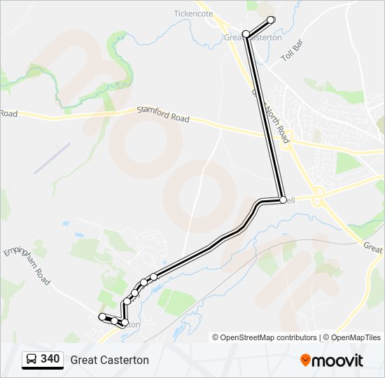 340 Bus Line Map