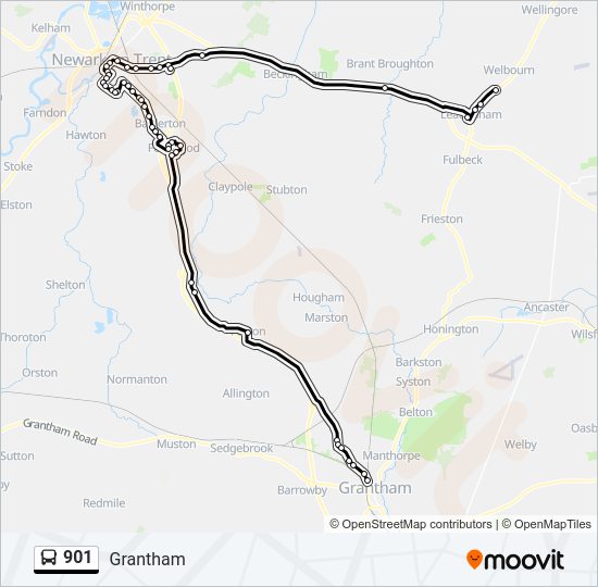 901 bus Line Map