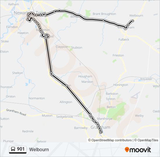 901 Bus Line Map