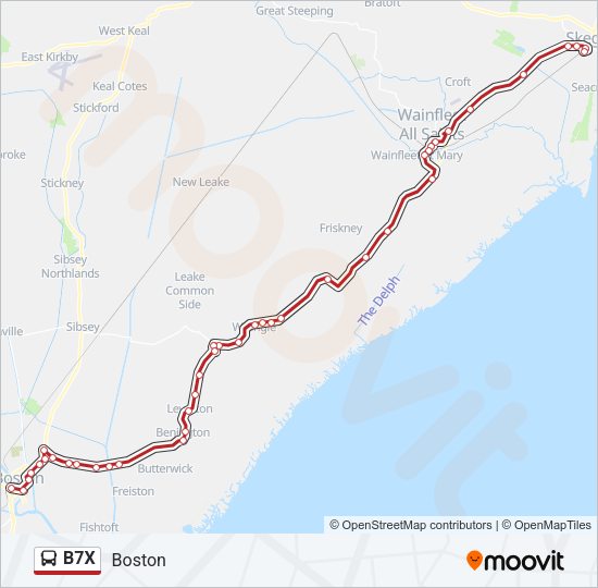 B7X Bus Line Map
