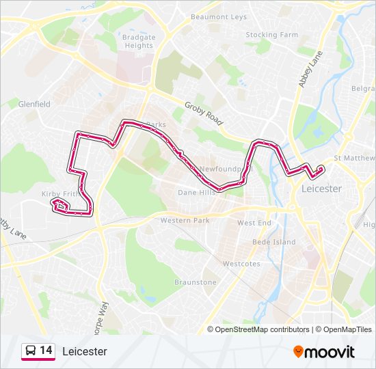 14 Bus Line Map