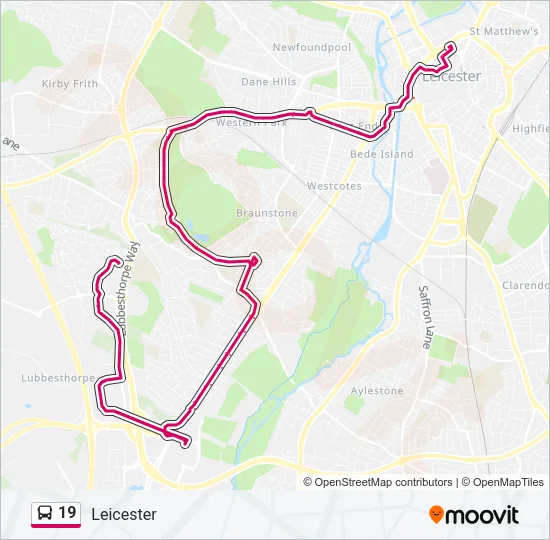 19 Bus Line Map