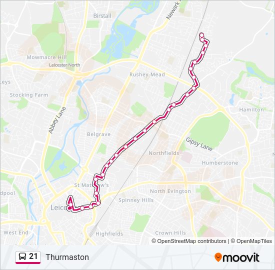 21 Bus Line Map