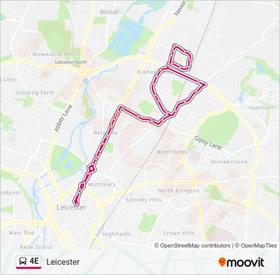4E Bus Line Map