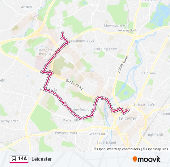 14A Bus Line Map