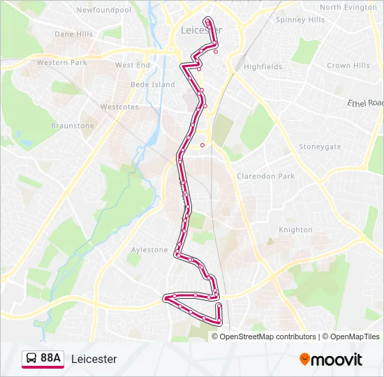 88A Bus Line Map