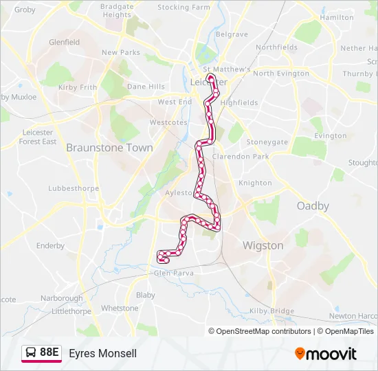 88E Bus Line Map