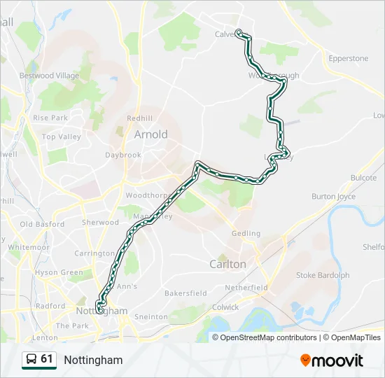 61 Bus Line Map