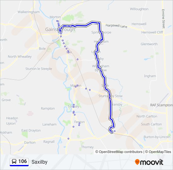 106 Bus Line Map