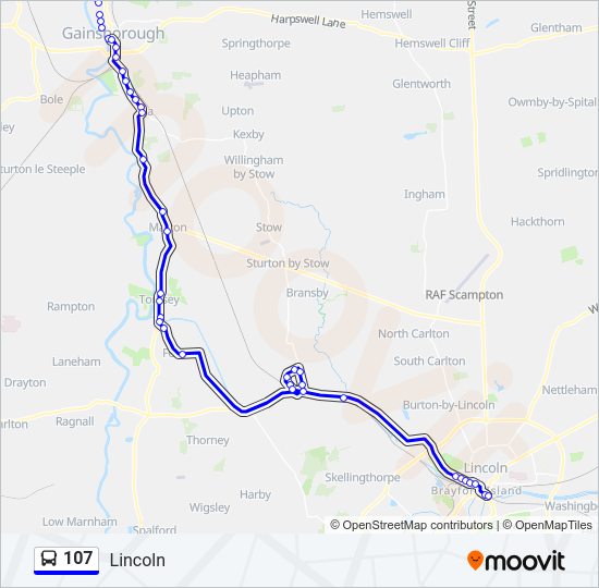 107 Bus Line Map
