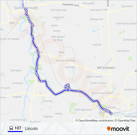 107 Bus Line Map