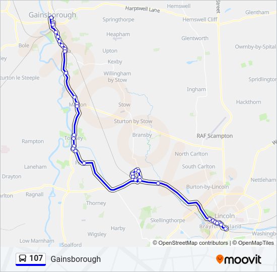 107 Bus Line Map