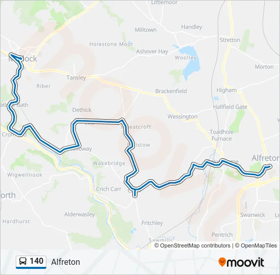 140 Bus Line Map