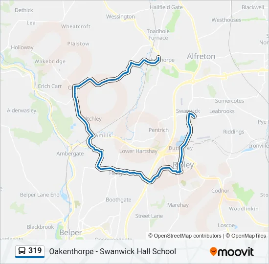 319 Bus Line Map