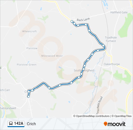 142A Bus Line Map