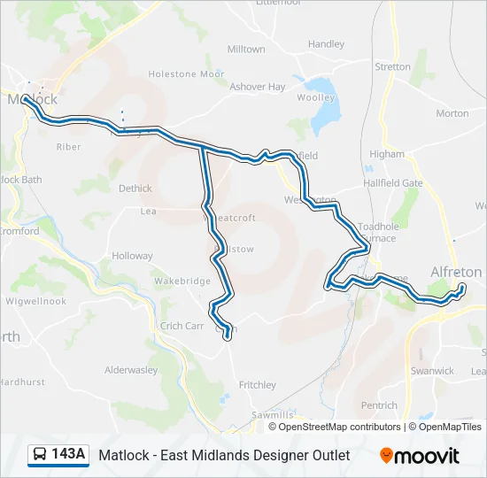 143A Bus Line Map