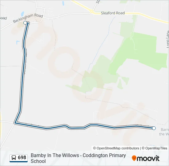698 Bus Line Map