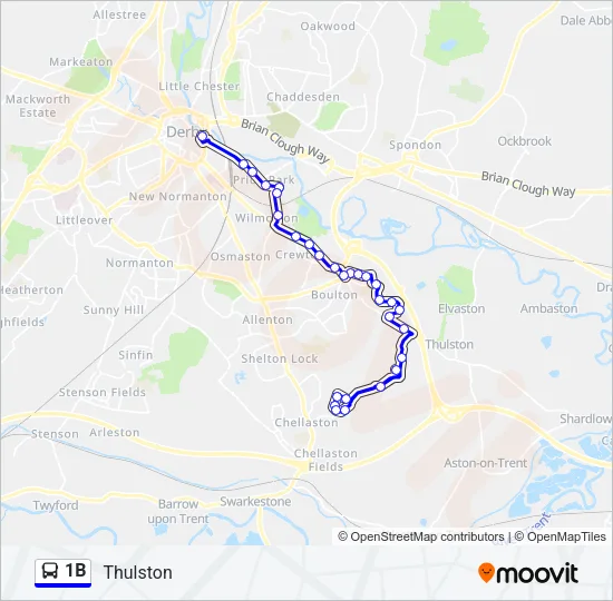1B Bus Line Map