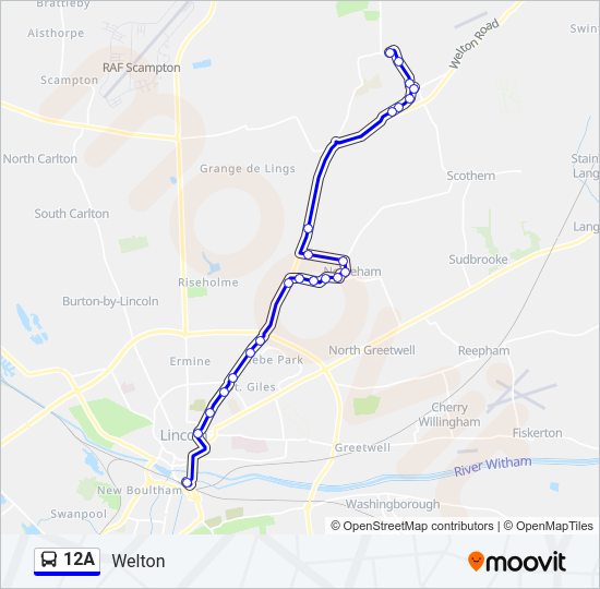 12A Bus Line Map