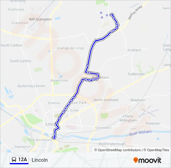 12A Bus Line Map
