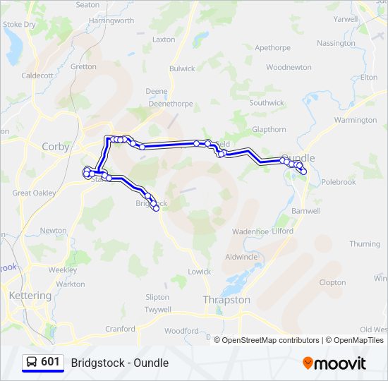 601 Bus Line Map