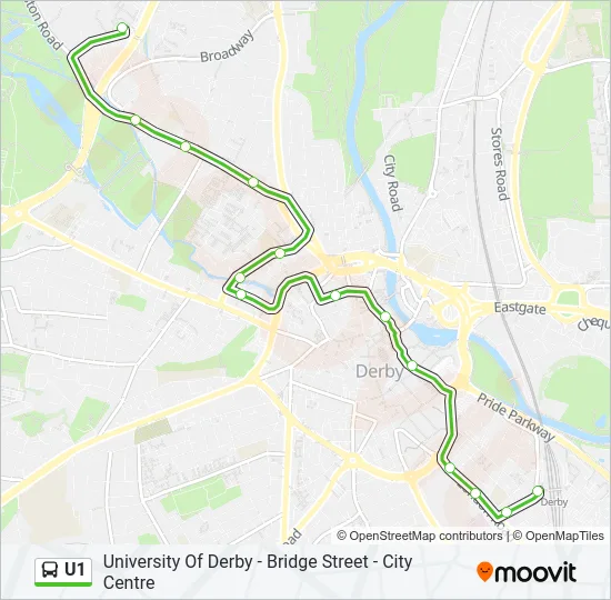 U1 Bus Line Map
