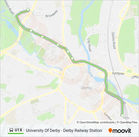 U1X Bus Line Map