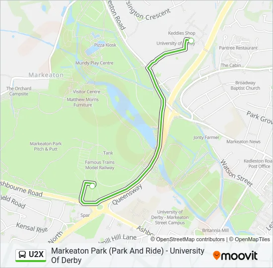 U2X Bus Line Map