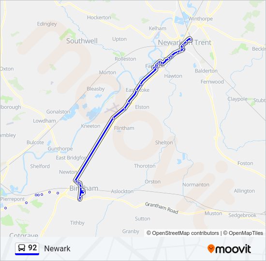 92 Bus Line Map