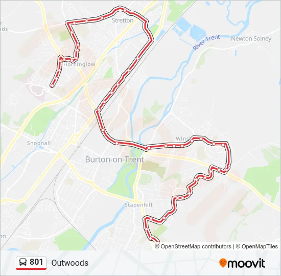 801 Bus Line Map