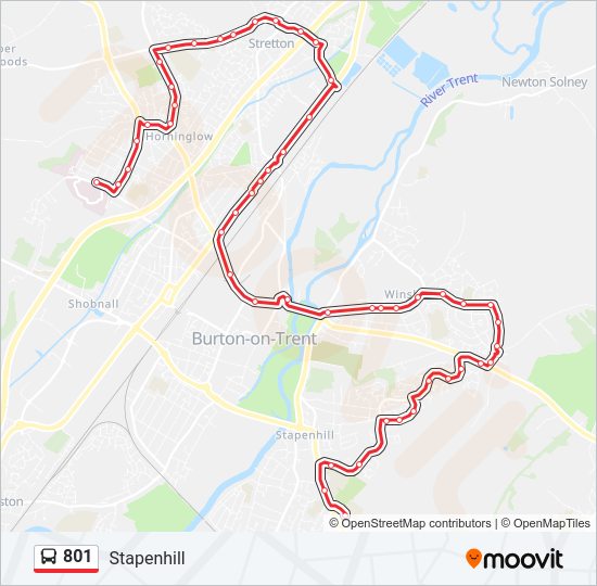 801 Bus Line Map
