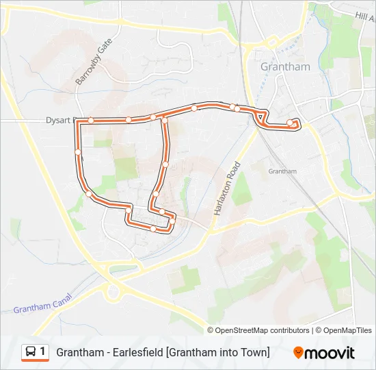 1 Bus Line Map