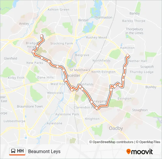 Hhmap HH Route - Hamilton - Beaumont Leys: Schedules, Stops & Maps (Updated)