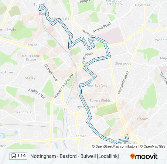 L14 Bus Line Map