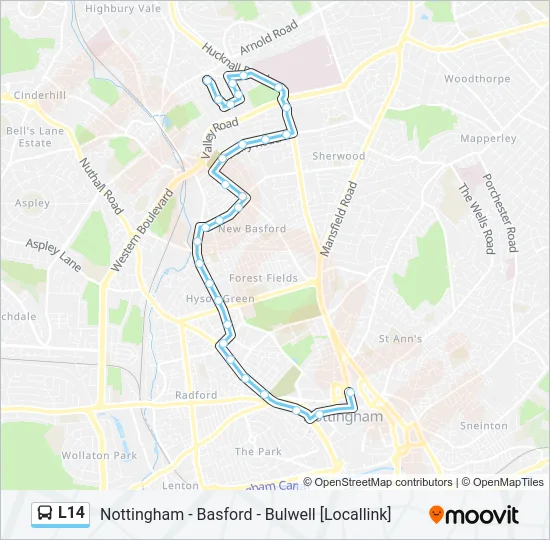 L14 Bus Line Map