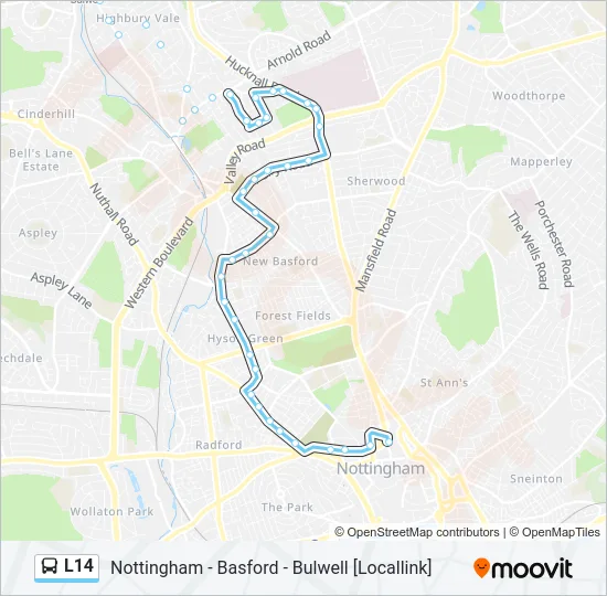 L14 Bus Line Map