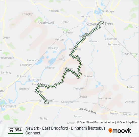 354 Bus Line Map