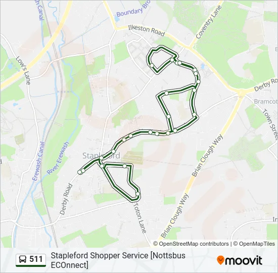 511 Bus Line Map