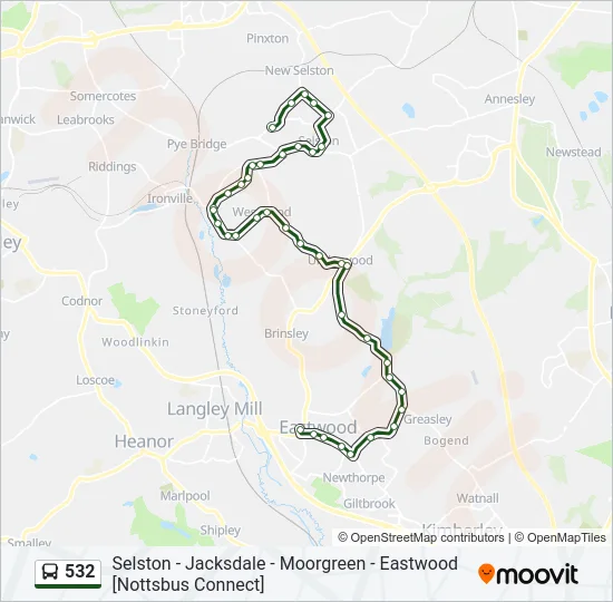 532 Bus Line Map