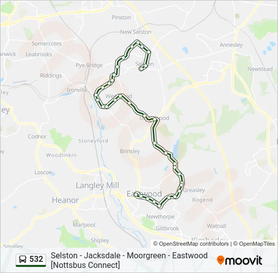 532 Bus Line Map