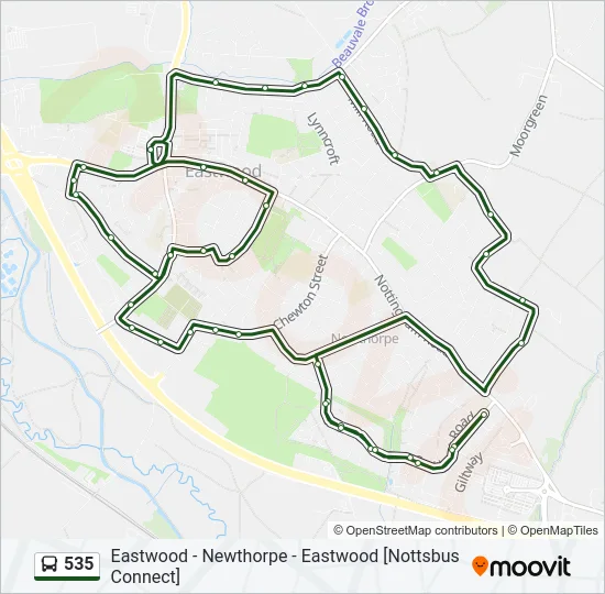 535 Bus Line Map