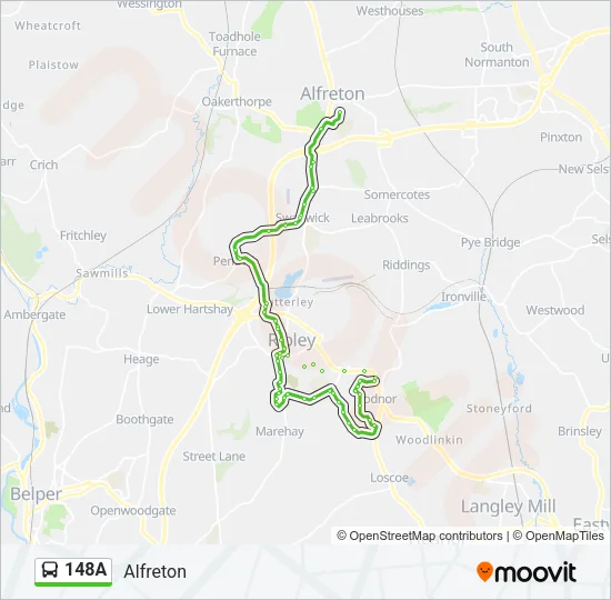 148A Bus Line Map