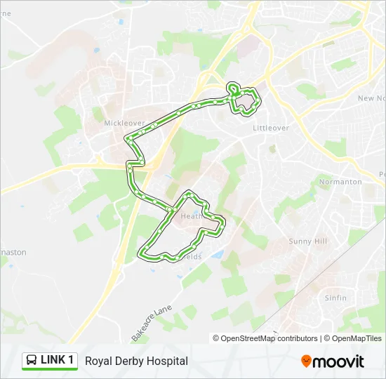 LINK 1 Bus Line Map