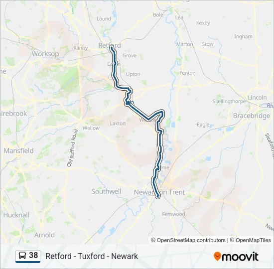 38 Bus Line Map