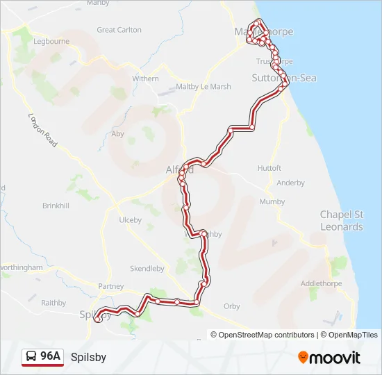 96A Bus Line Map