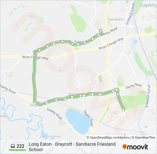 222 Bus Line Map